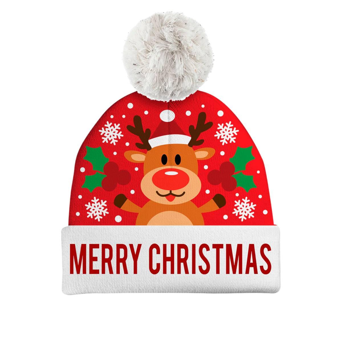 Cappello natale renna effetto lana