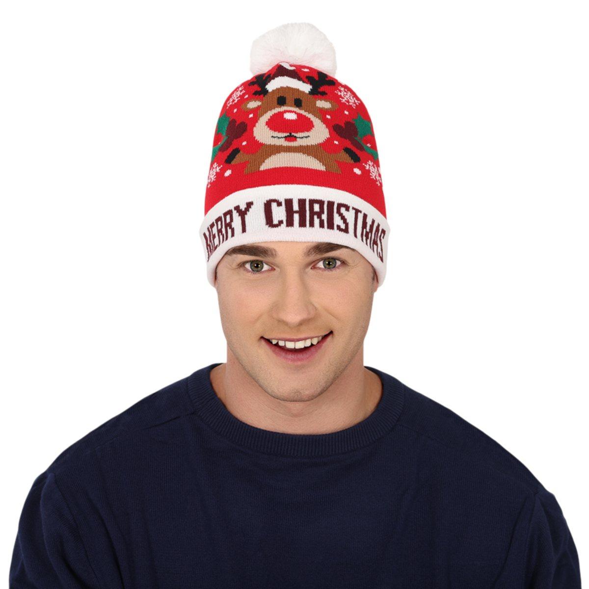 Cappello natale renna effetto lana