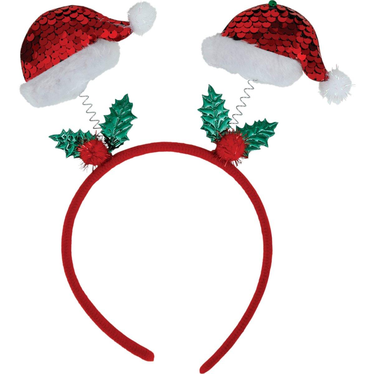 Cerchietto cappellini natale paillettes