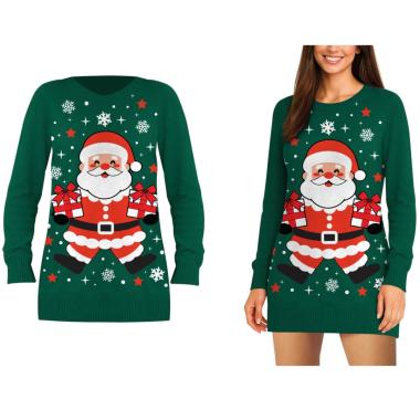 Maglione natale verde lungo babbo