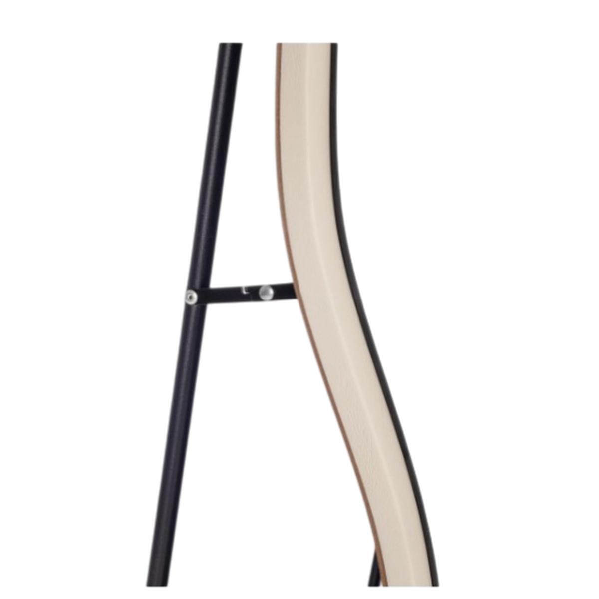 Specchio 60 x 160 metallo cornice bianca ondulata con stand