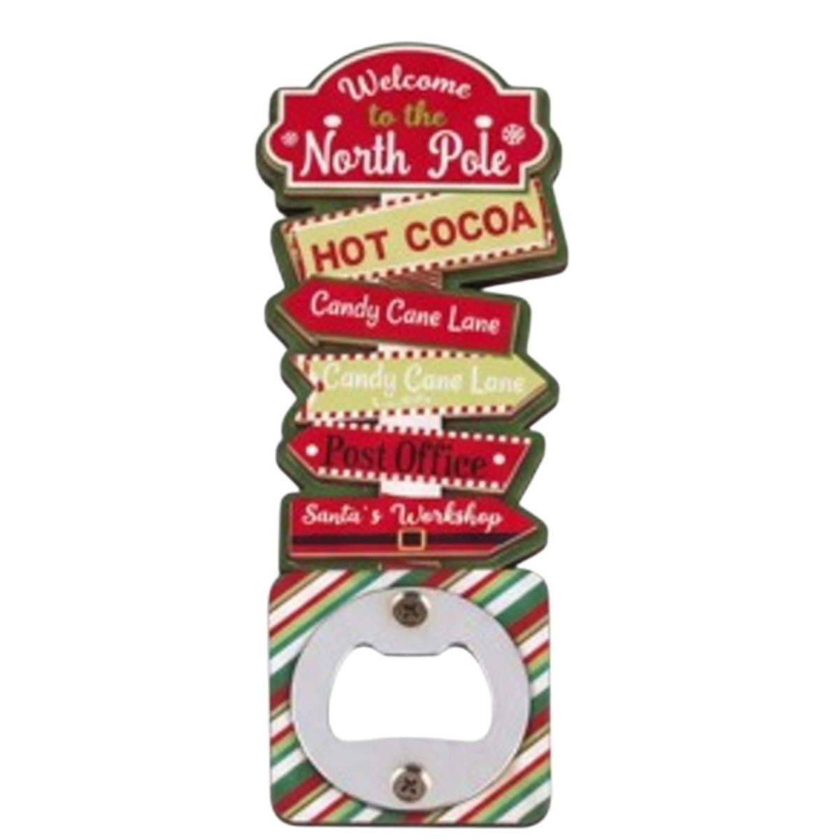 Levatappi natalizio legno decorato con scritte 14 cm |_254D