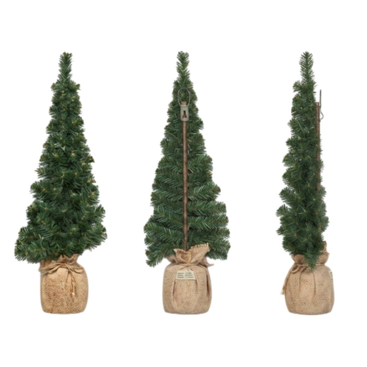 Albero di Natale verde a parete base juta 120 cm