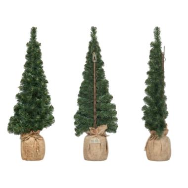 Albero di Natale verde a parete base juta 150 cm