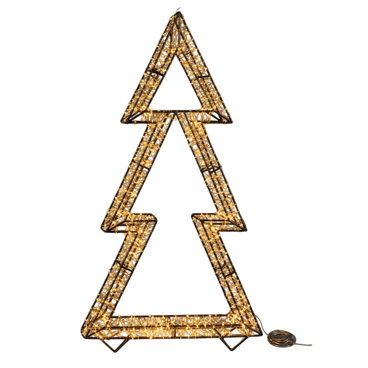 Albero di Natale metallo 5000 luci led bianco caldo 120 cm