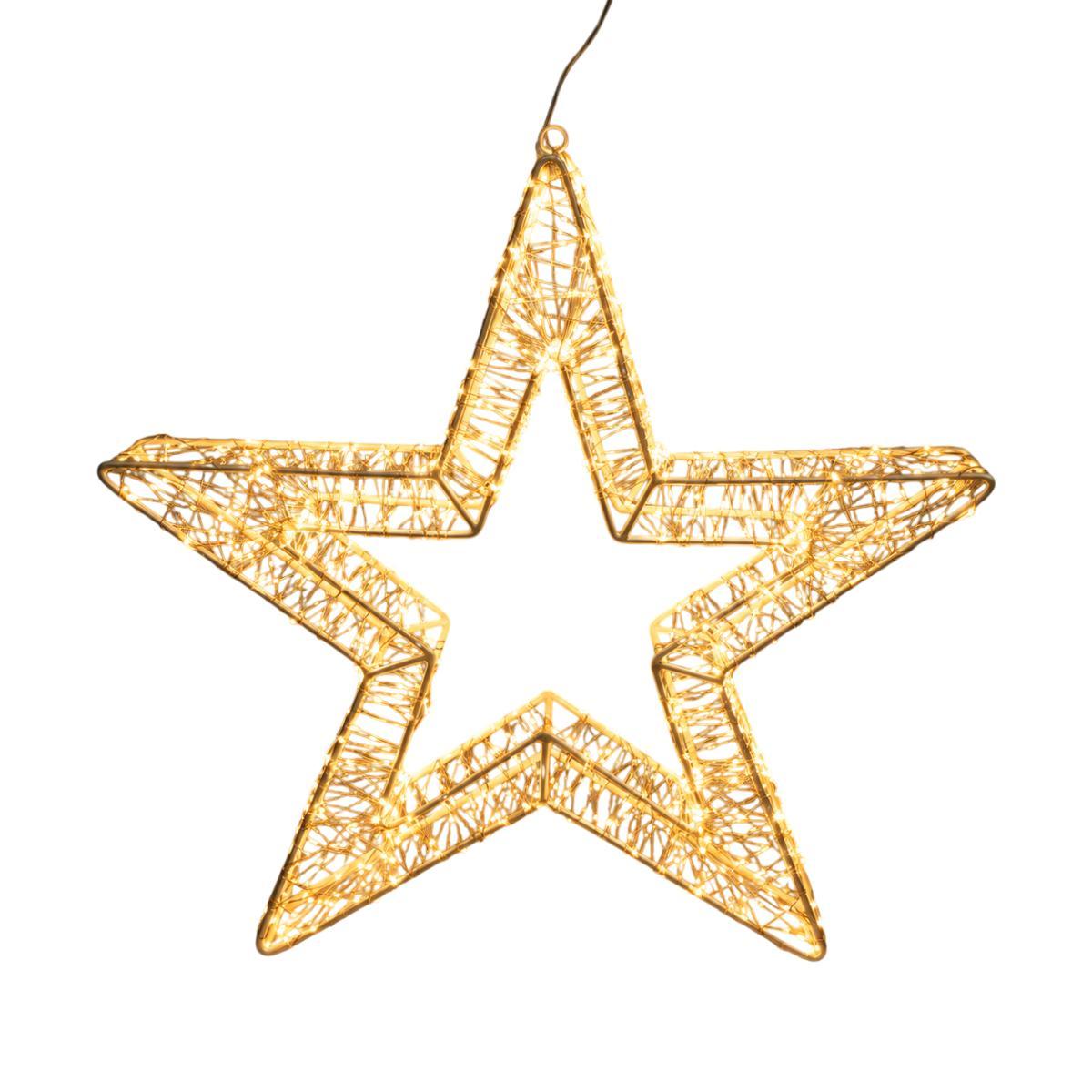 Luci di Natale stella 50 cm 720 LED bianco caldo Telaio in filo di ferro