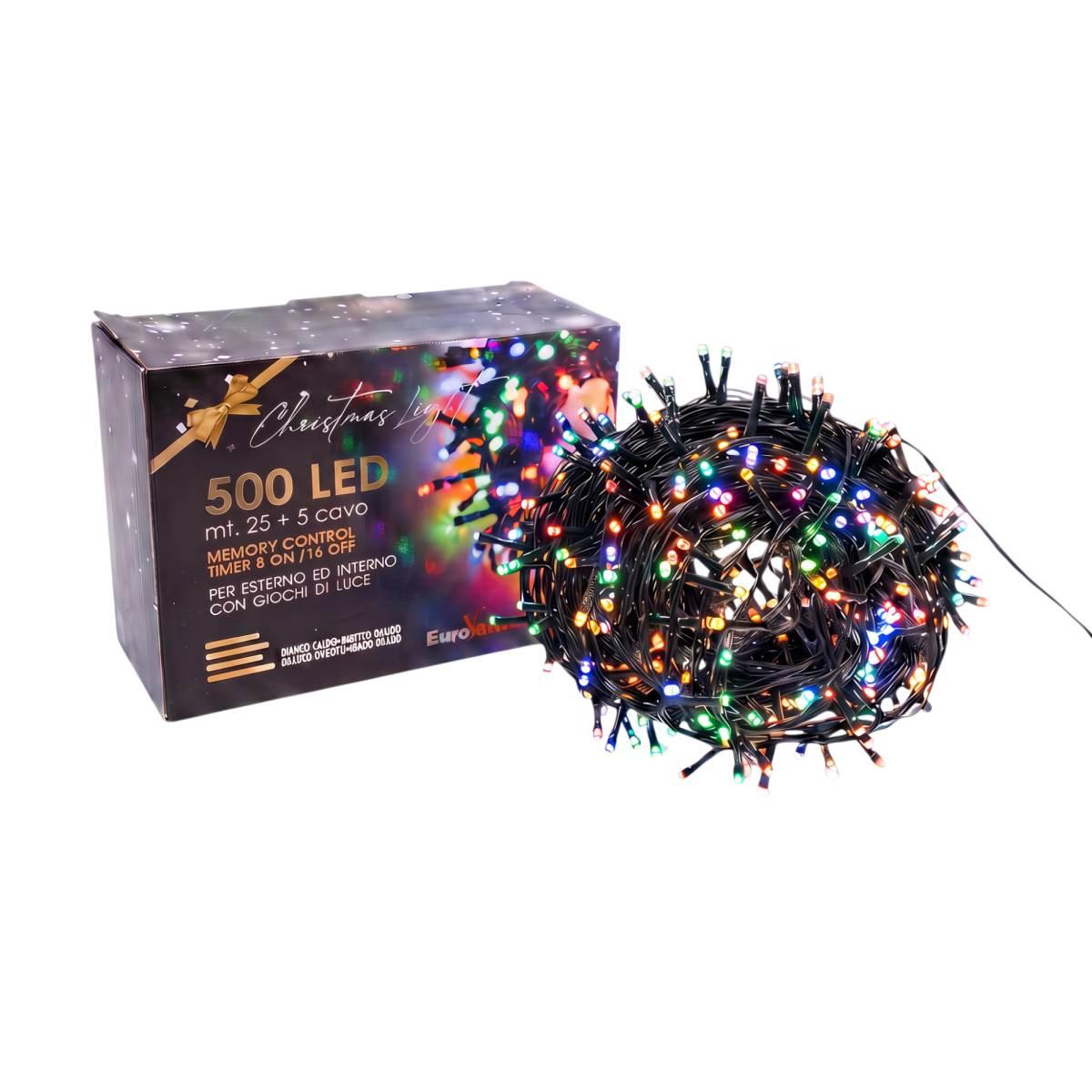 Luci di Natale esterno 500 LED multicolor giochi luce