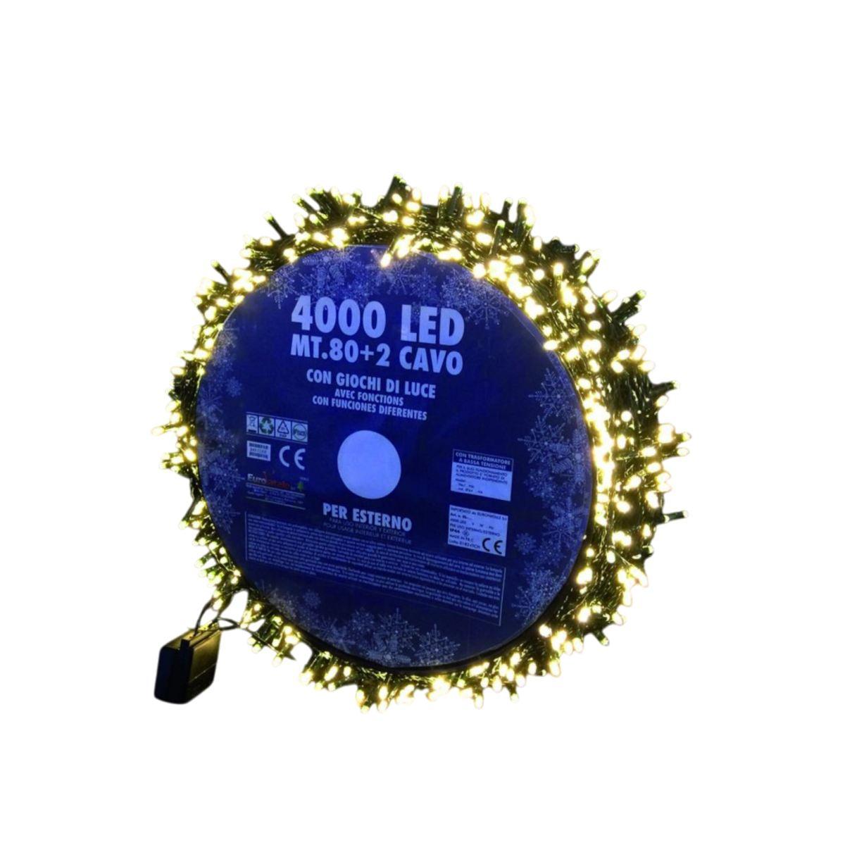 Luci di Natale esterno 4000 LED bianco caldo giochi luce