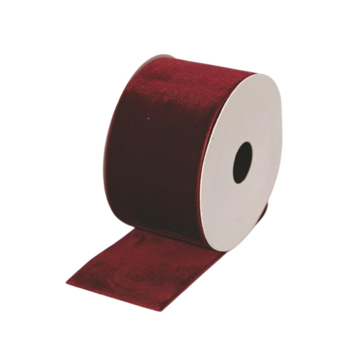 Nastro 2,70 mt natalizio 50 mm velluto bordeaux