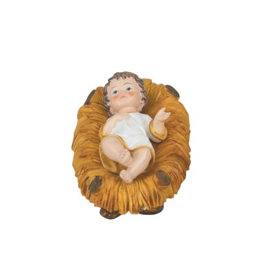 Statua Euronatale 19 cm gesù bambino con culla