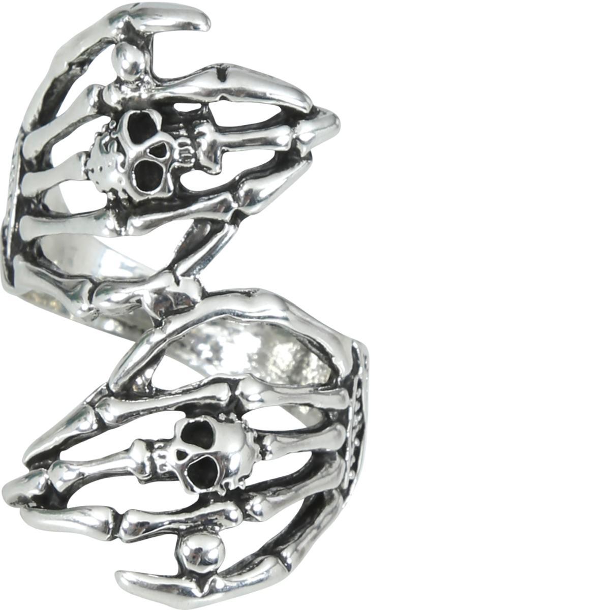 Anello scheletri metallo argento
