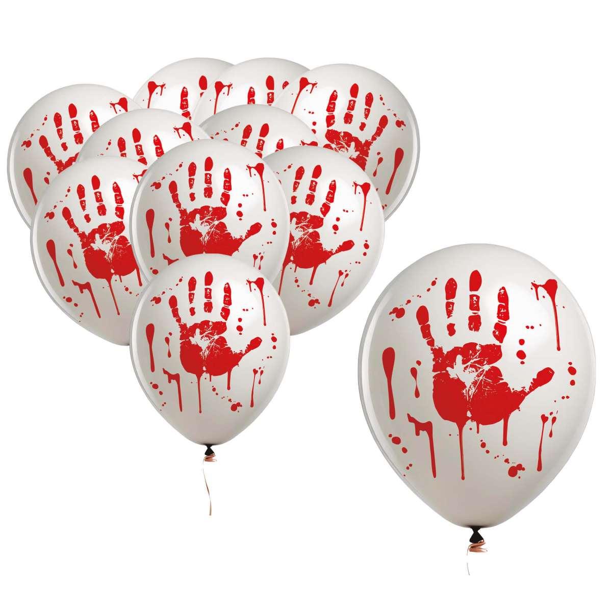 Palloncini bianchi mano insanguinati Set 30 pz