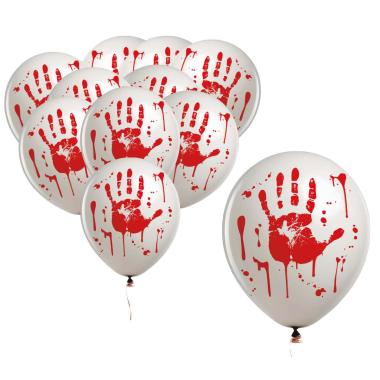 Palloncini bianchi mano insanguinati Set 30 pz