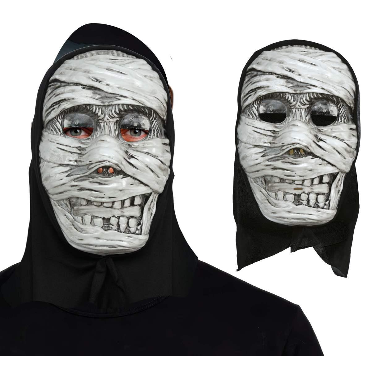 Maschera viso pvc mummia cappuccio