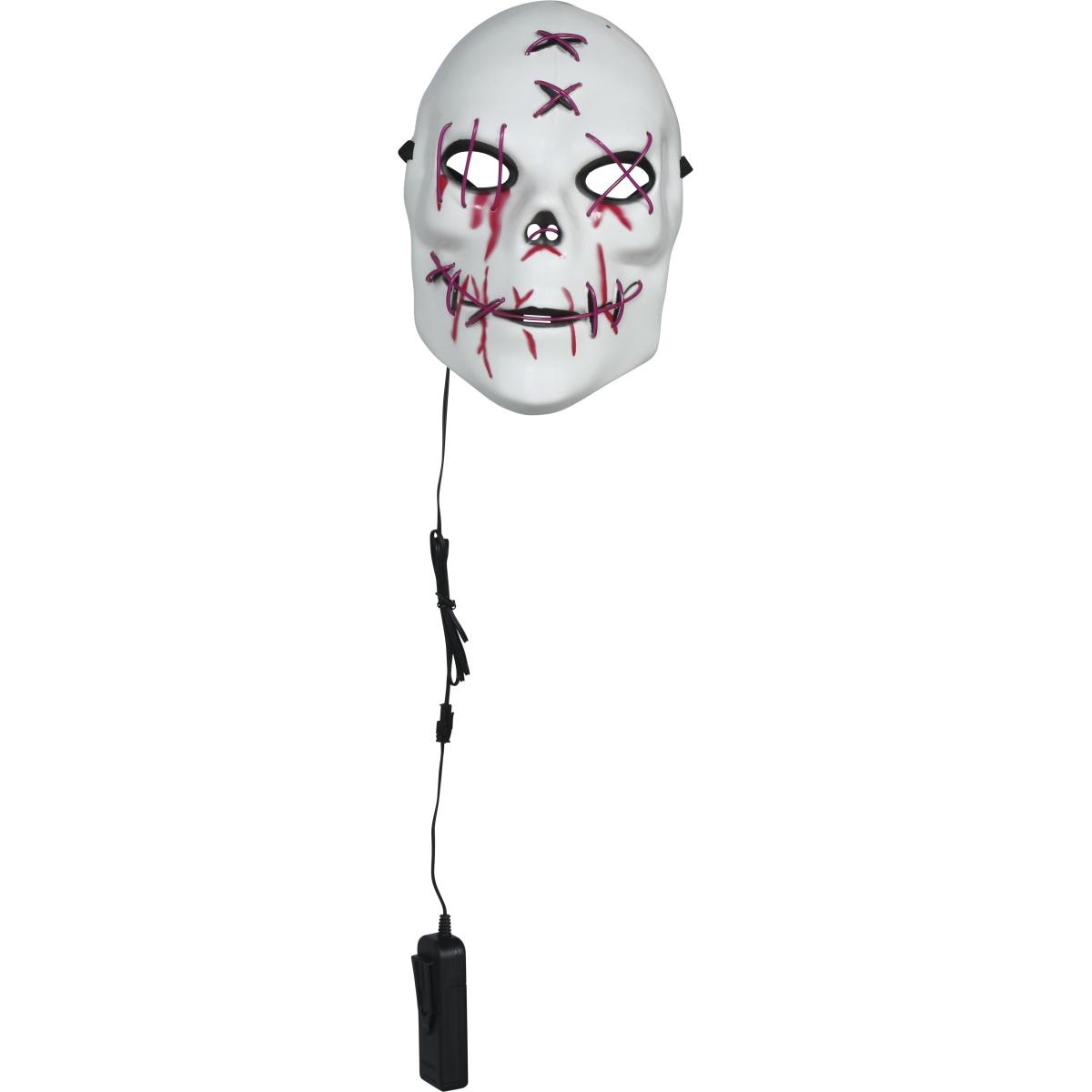 Maschera viso pvc horror bianca luce rossa
