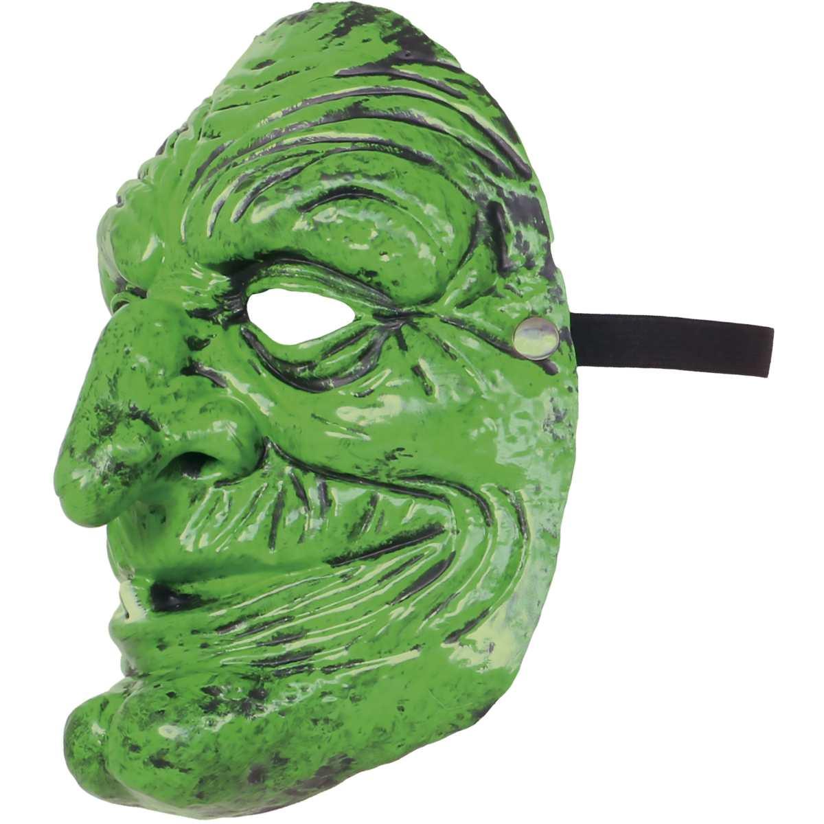 Maschera viso pvc strega verde