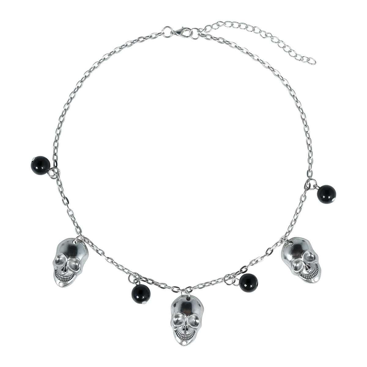 Collana teschi perle nere