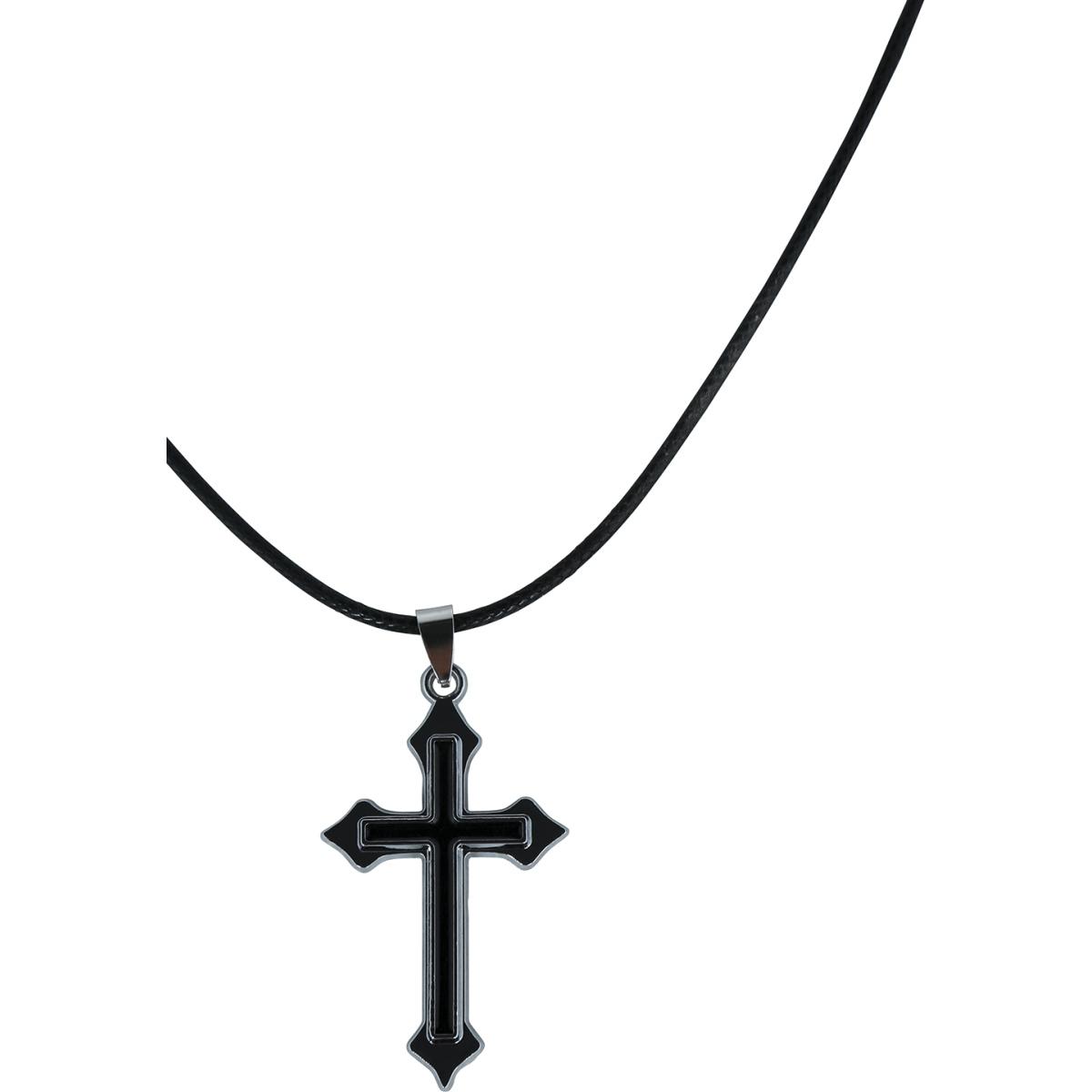 Collana croce nera metallo |_104