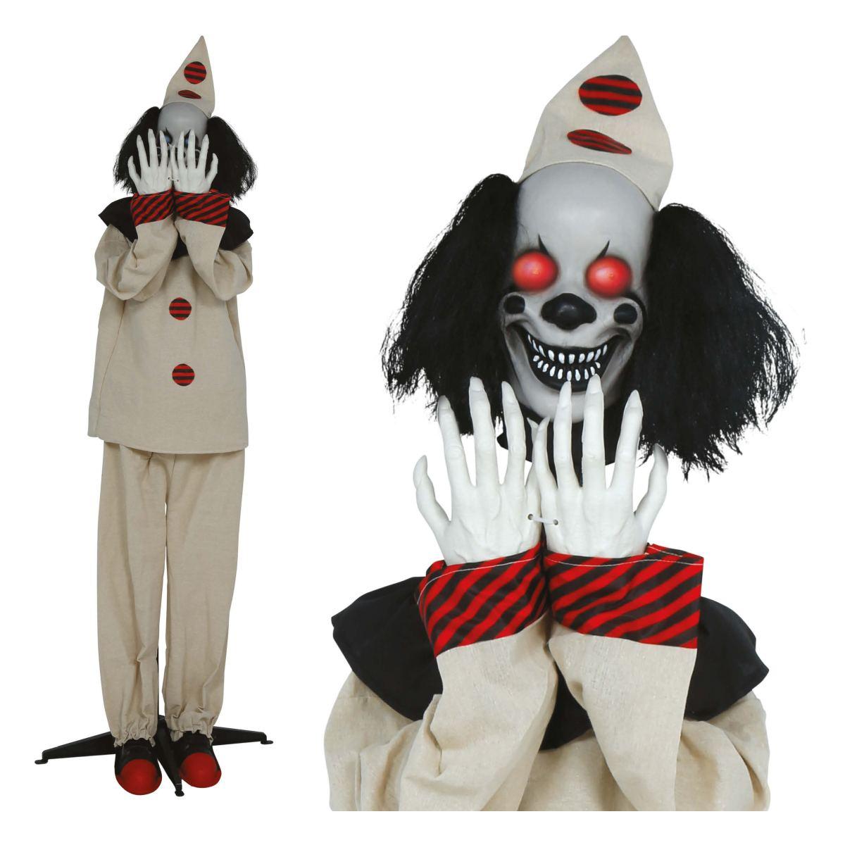 Clown spaventoso luci suono movimento 185 cm