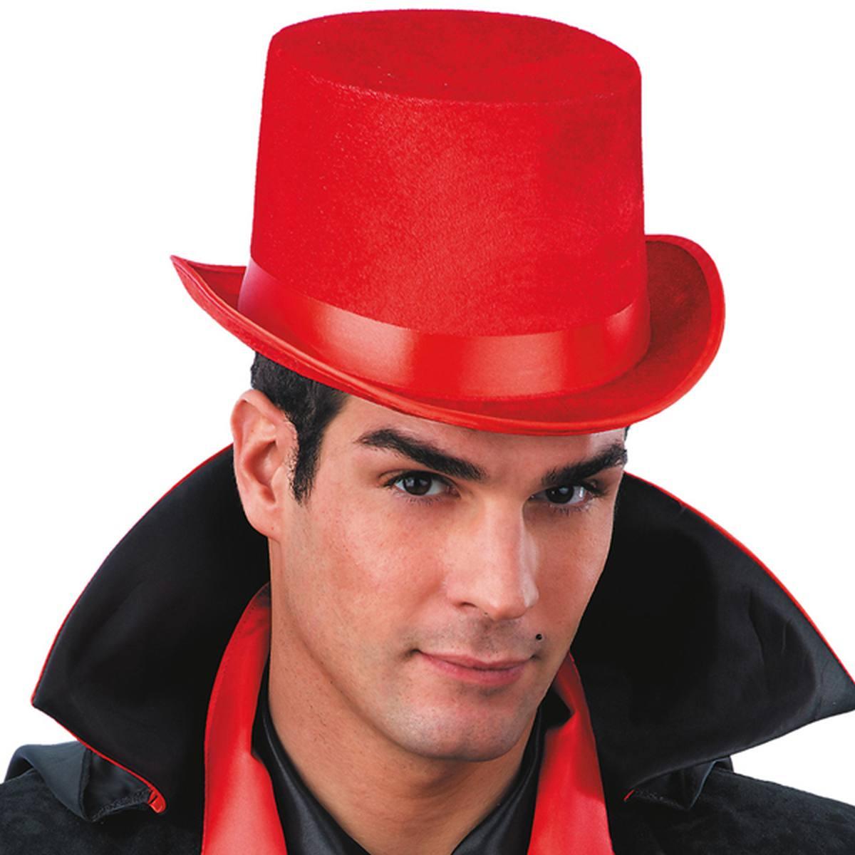 Cappello Cilindro Rosso - Accessorio perfetto per il Carnevale 