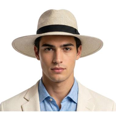 Cappello paglia con nastro nero alta qualità