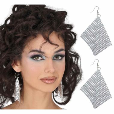Orecchini disco argento metallico