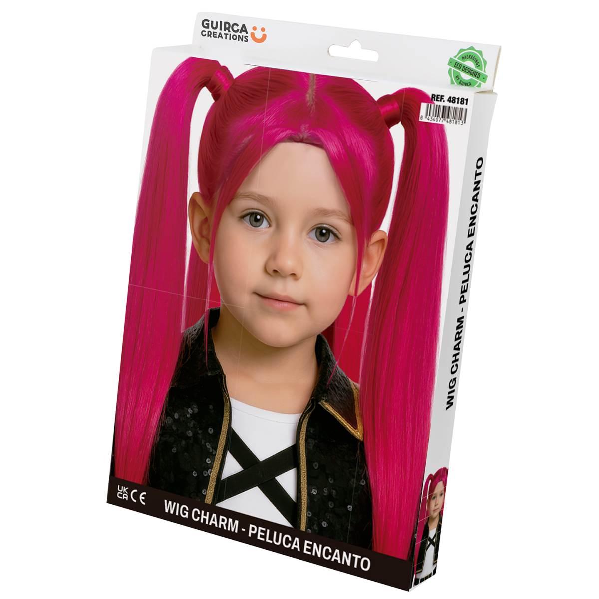 Parrucca rosa manga K pop lunga liscia codini |Baby
