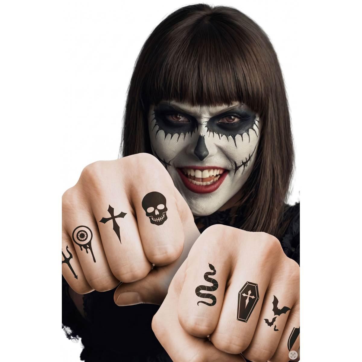 Tatuaggi viso corpo rimovibili simboli gotici