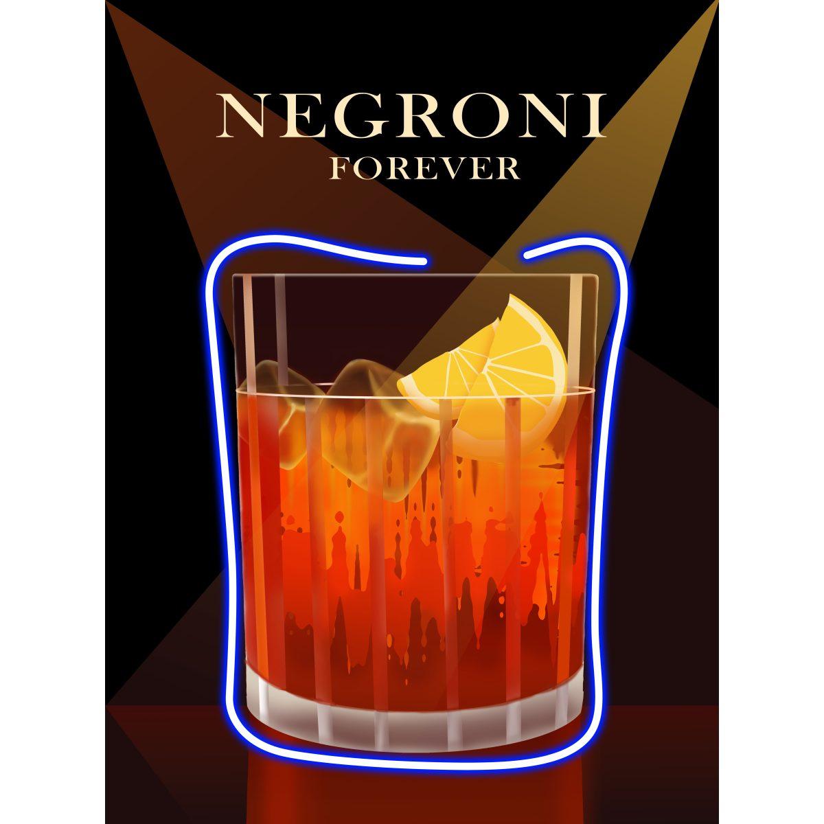 Quadro 80 x 80 cm led negroni