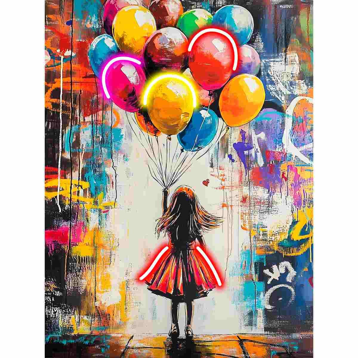 Quadro 60 x 80 cm led Balons USB
