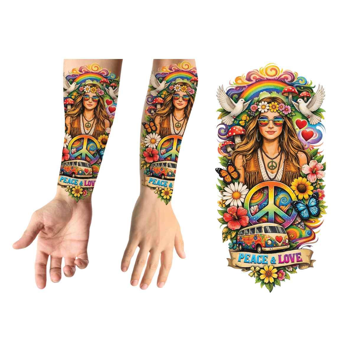 Tatuaggi viso corpo rimovibili hippie
