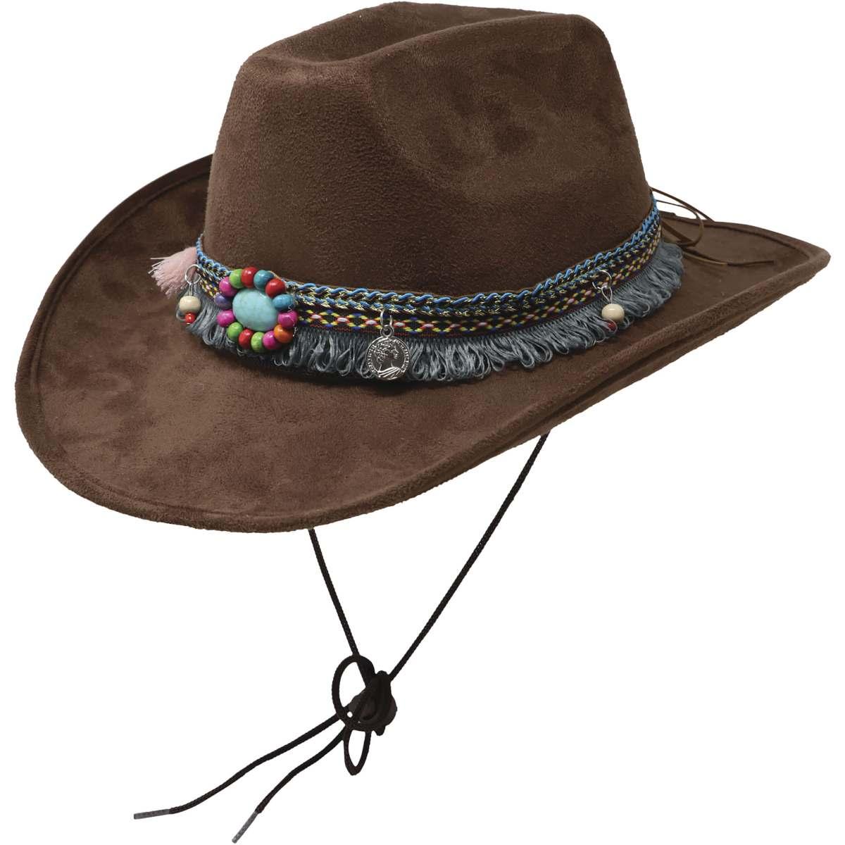 Cappello cowboy feltro con decori