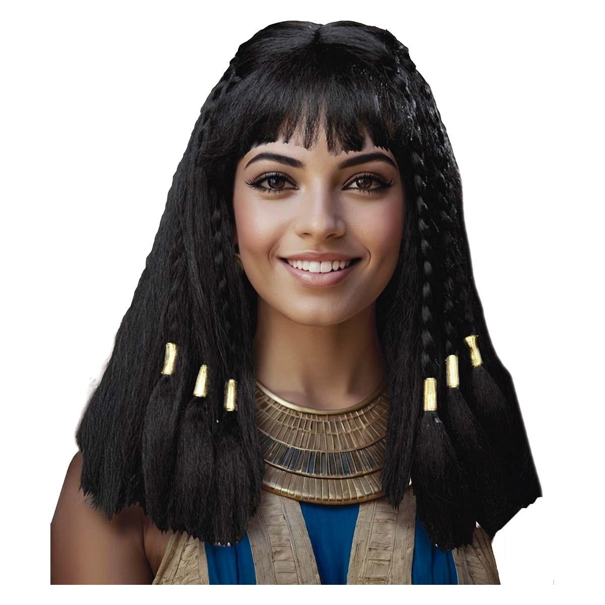 Parrucca egiziana cleopatra con frangia