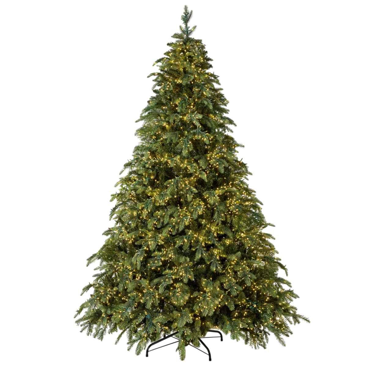 Albero 210 cm Natale verde larice con luci LED