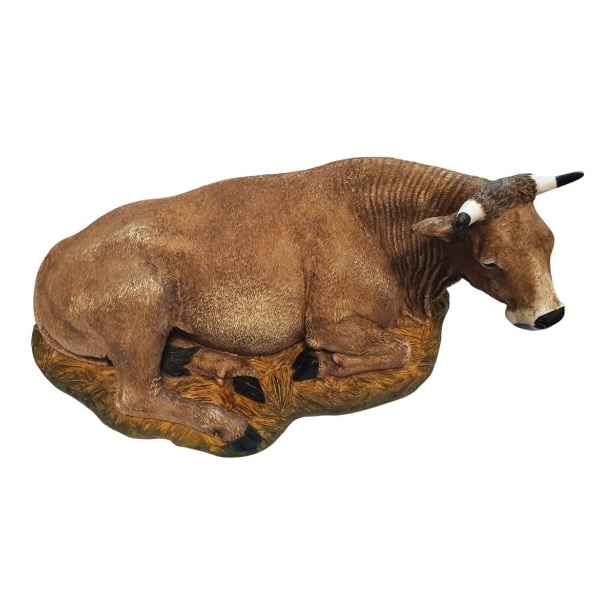 Statua Moranduzzo 30 cm bue sdraiato collection
