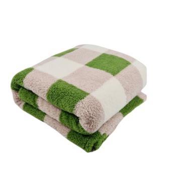 Coperta 160 x 200 cm plaid Natale sherpa quadri verdi