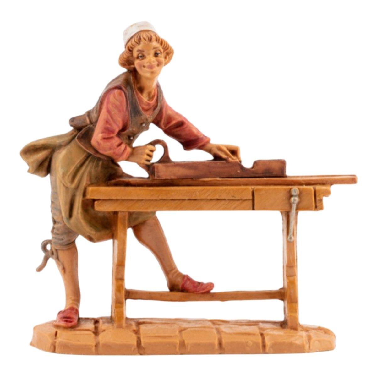 Statua 10 cm pastore con pialla