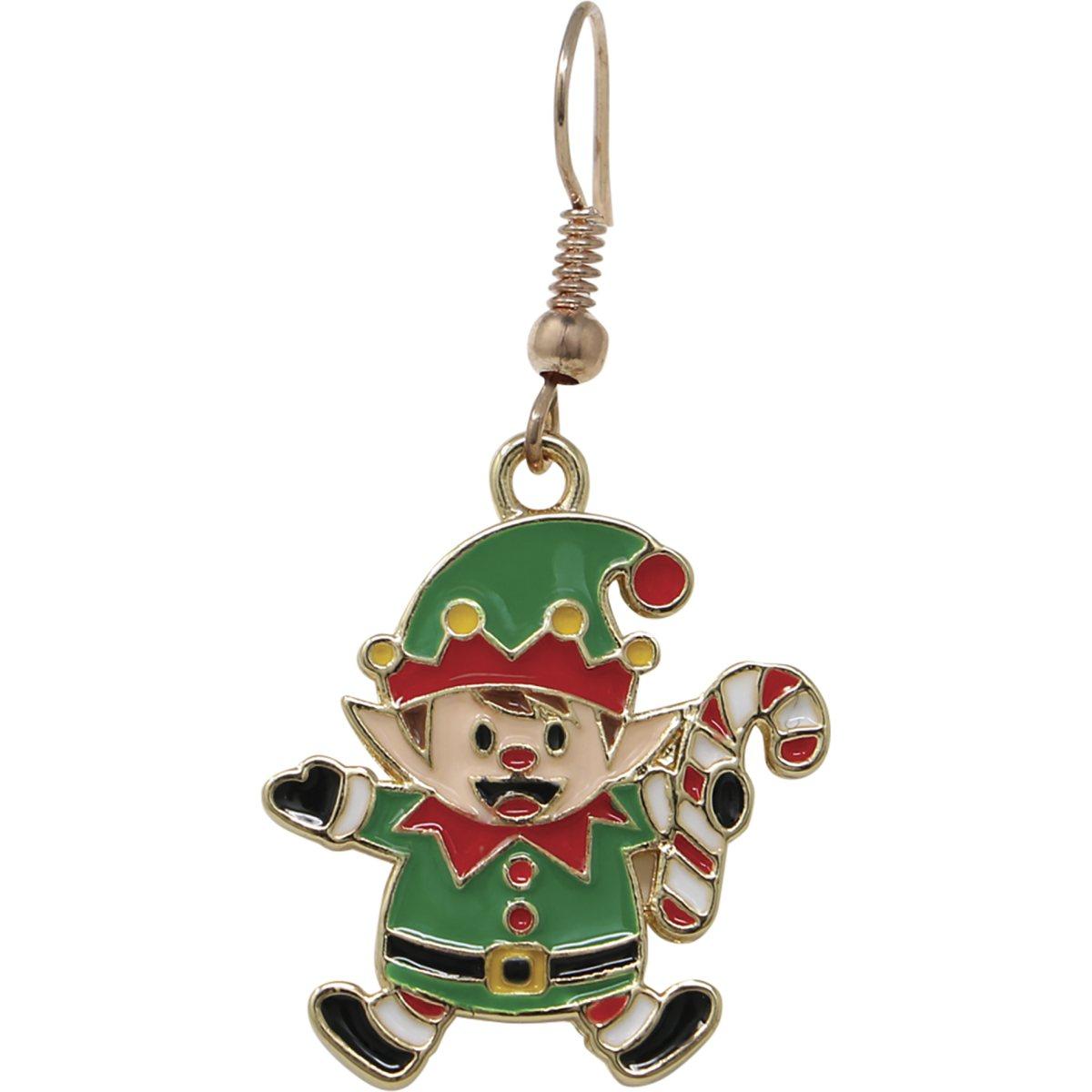 Collana e orecchini Natale con elfi in metallo