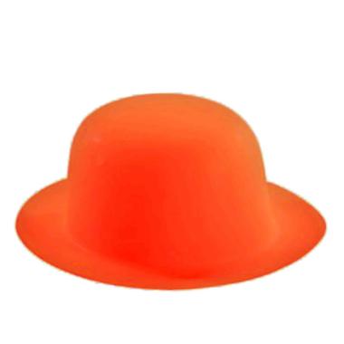 Cappello Bombetta PVC Arancione Fluo
