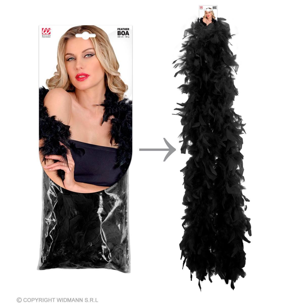 Boa di Piume Extra Lusso cm.180 gr.80 Nero |Widmann