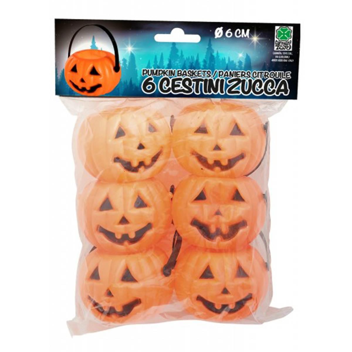 Cestino Zucca PVC con Manico cm.ÃƒÂ˜6 Set pz.6 |Carnival Toys