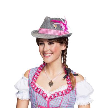 Cappello Bavarese Tirolese Grigio e Rosa