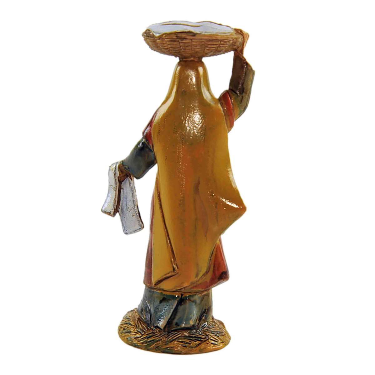 Statua cm.10 Donna con Cesta sulla Testa|Moranduzzo