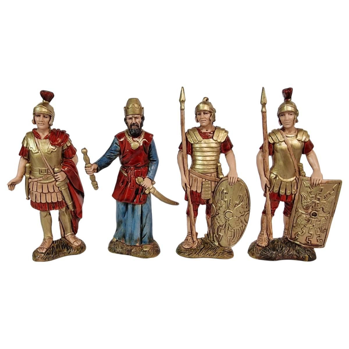 Statua presepe 10 cm erode soldati set 4 pz