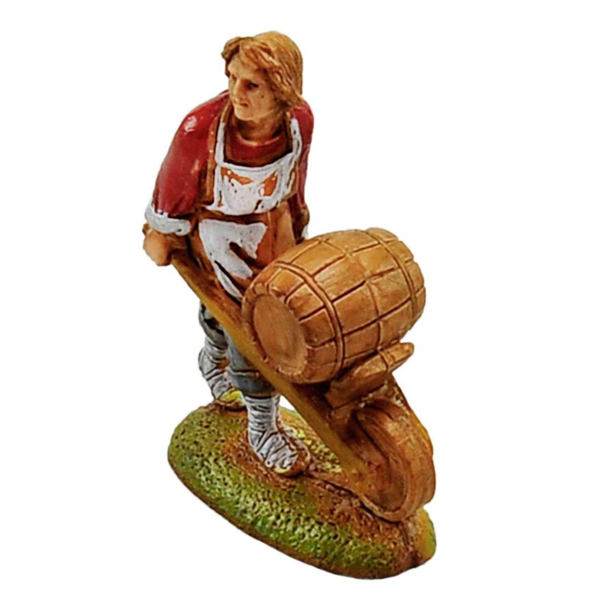 Statua cm.6 Uomo con Botte e Cariola | Moranduzzo