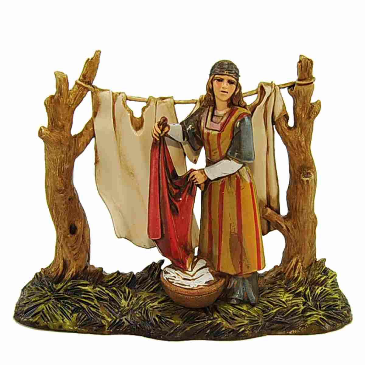 Statua cm.10 Lavandaia con Panni | Moranduzzo