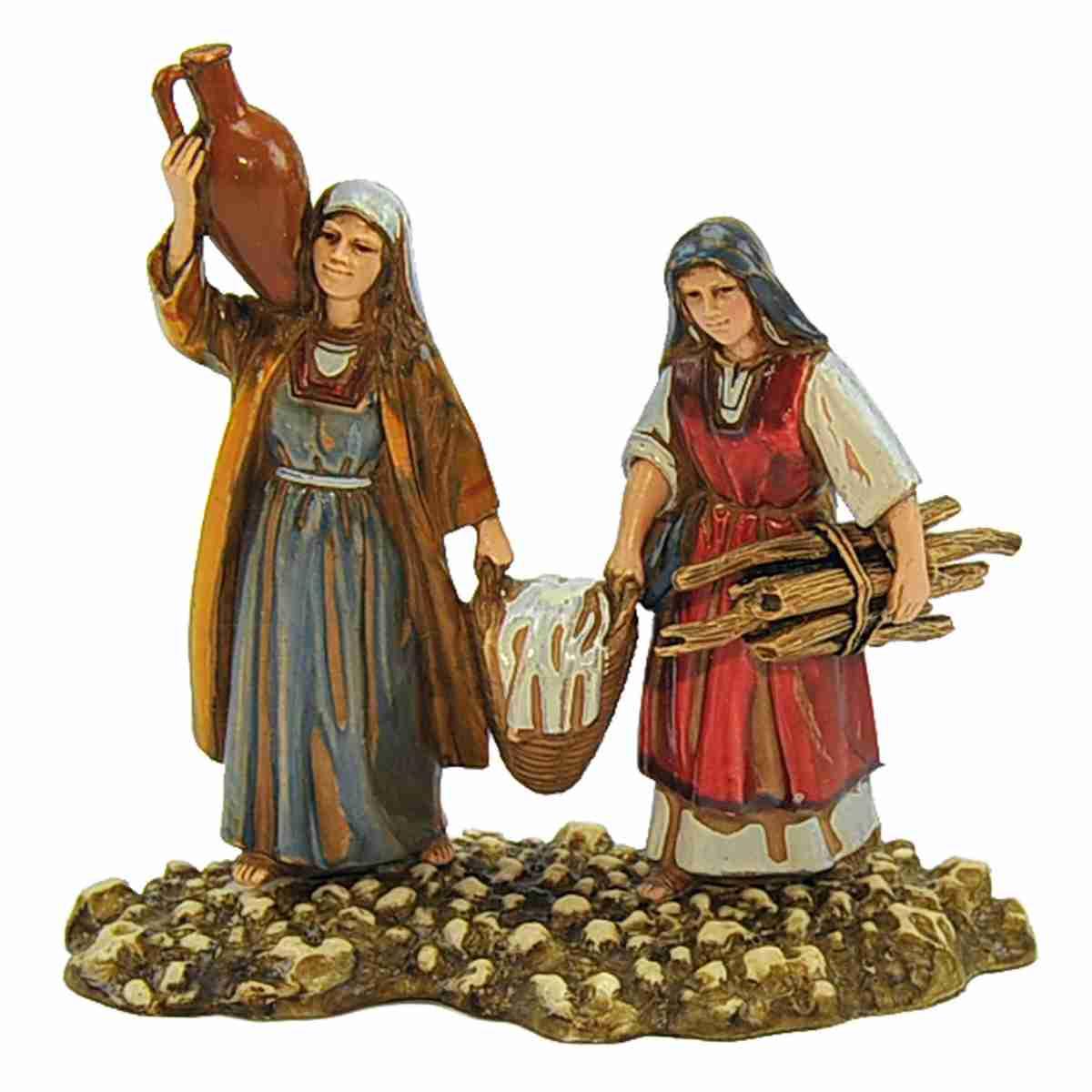 Statua cm.10 Donne Lavandaie in Cammino | Moranduzzo